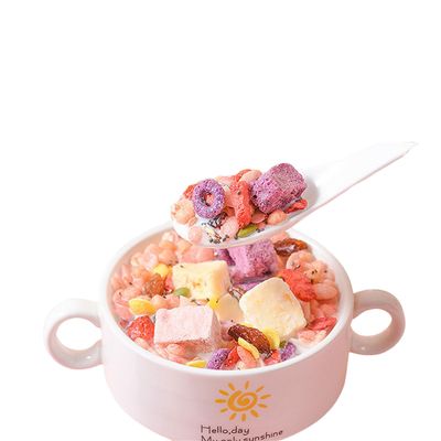 Instant nutritious breakfast oatmeal Chia Seed Grain Yogurt Peach Cereals 14.1 oz400g Breakfast meal oat cereal
