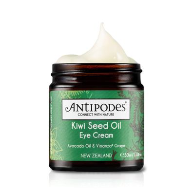 ANTIPODES Kiwi Seed Oil Eye Cream Anti Aging Eye Cream For Youthful Looking Skin with Vitamin C Skincare Ingredient Kiwi Seed Oil Vegan Eye Cream Fine Lines, Aging Dry Skin 30ml, 1 fl. Oz