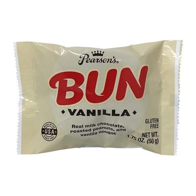 Pearsuns Vanilla Bun Bars, Vanilla Bun 6 Pack Individually Wrapped Real Milk Chocolate