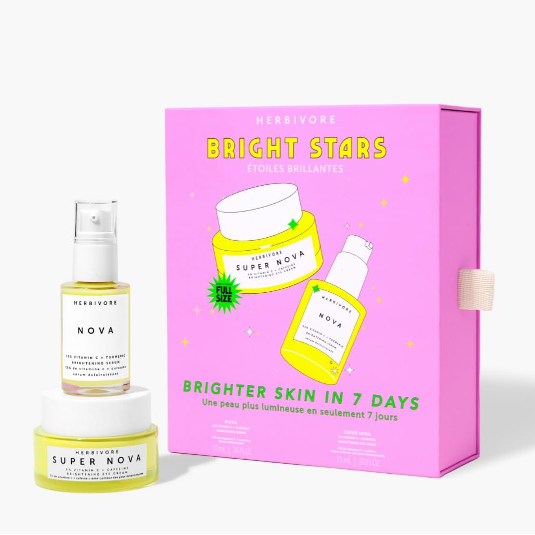 HERBIVORE Bright Stars Brightening Set - Vitamin C Brightening Serum Eye Cream