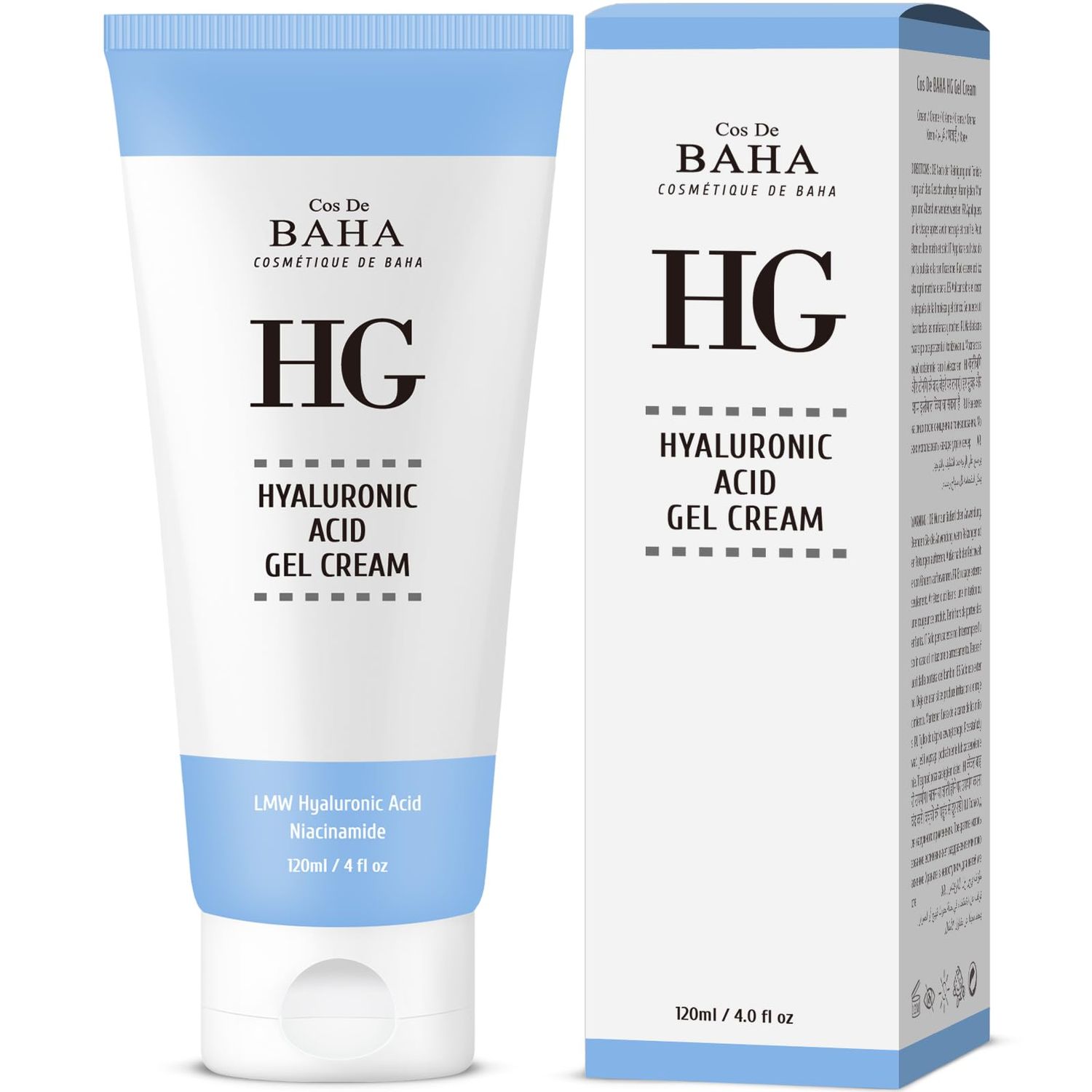 Hyaluronic Acid Complex Cream with Niacinamide, Panthenol and 68 Natural Origin Ingredients - Moisturizing Face Cream for All Skin Types, 4 Fl Oz (120ml)