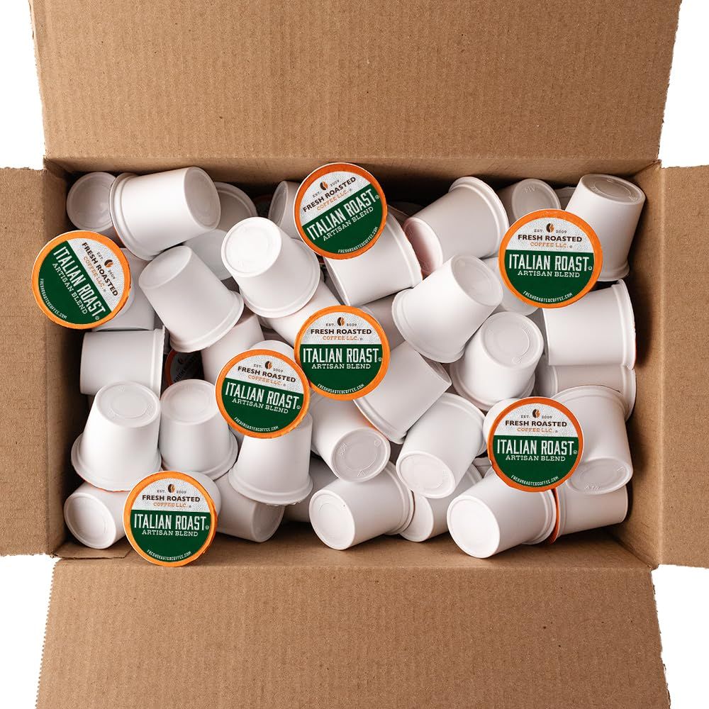 Fresh Roasted Coffee, Italian Roast, Dark, 96 Pods for K Cup Brewers