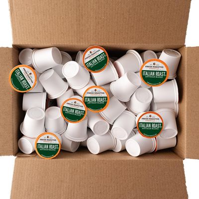 Fresh Roasted Coffee, Italian Roast, Dark, 96 Pods for K Cup Brewers