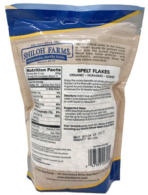 Shiloh Farms - Organic Spelt Flakes, 2 Packs - 16 Ounce each