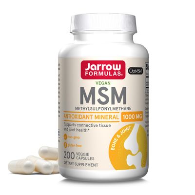 Jarrow Formulas MSM Capsules, 1,000 mg, Methylsulfonylmethane, Joint Health Support, 200 Capsules, Up To 200 Servings