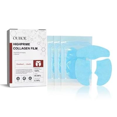 OUHOE Highprime Collagen Film (3 Pack), 99.86 Collagen Anti-Wrinkle Lifting Mask, Deep Hydrating Face Eye Film, Boosts Elasticity Reduces Dark Circles