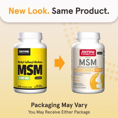 Jarrow Formulas MSM Capsules, 1,000 mg, Methylsulfonylmethane, Joint Health Support, 200 Capsules, Up To 200 Servings