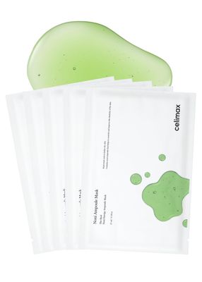 celimax The Real Noni Energy Ampoule Mask with Noni Fruit Extract Hyaluronic Acid, Hydrating, Moisturizing, Soothing, Wrinkles Fine Lines, 25ml (5EA)
