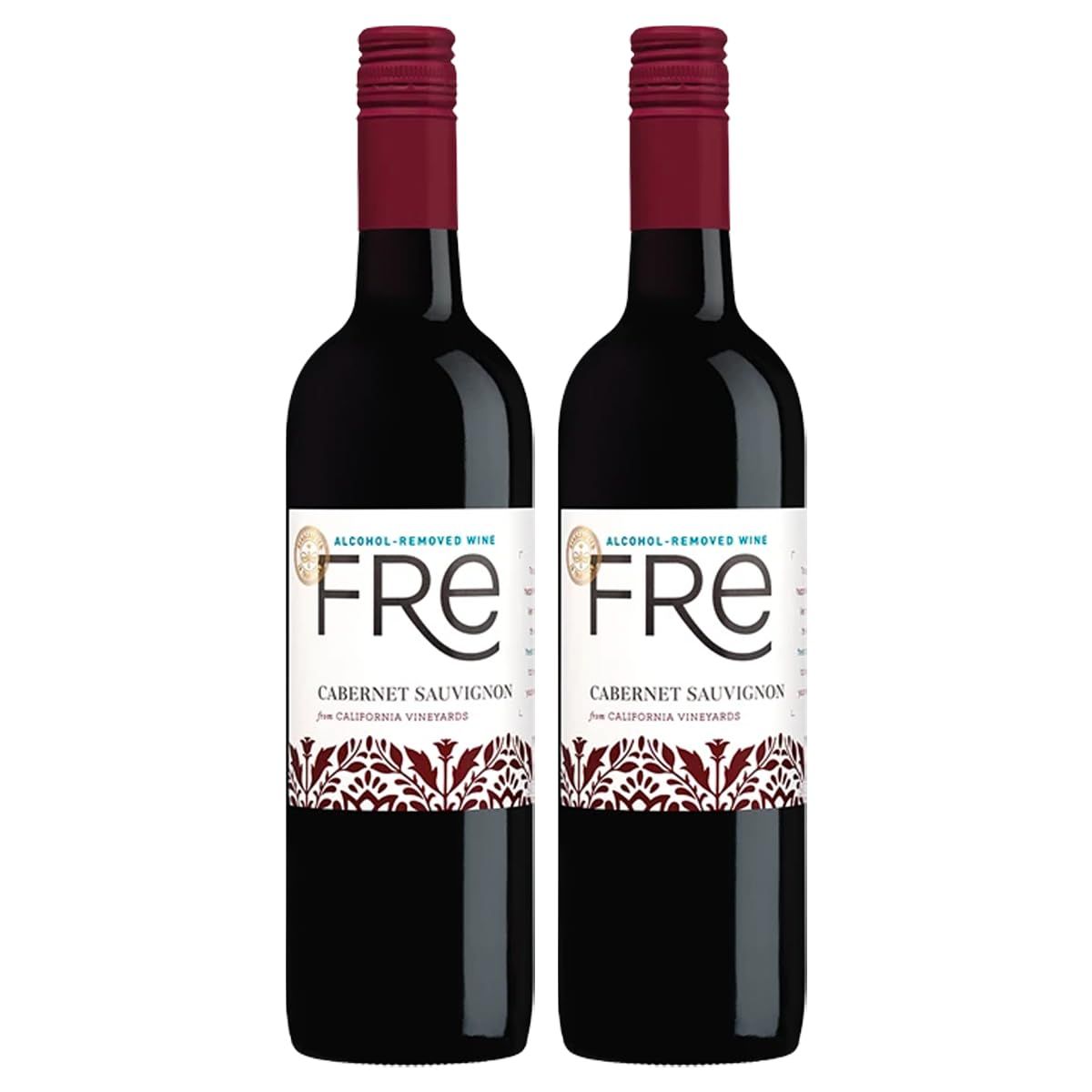 Sutter Home Fre Cabernet Non-Alcoholic Red Wine, Experience Bundle with Phone Grip, Seasonal Wine Pairings Recipes, 750ML btls, 2-PACK