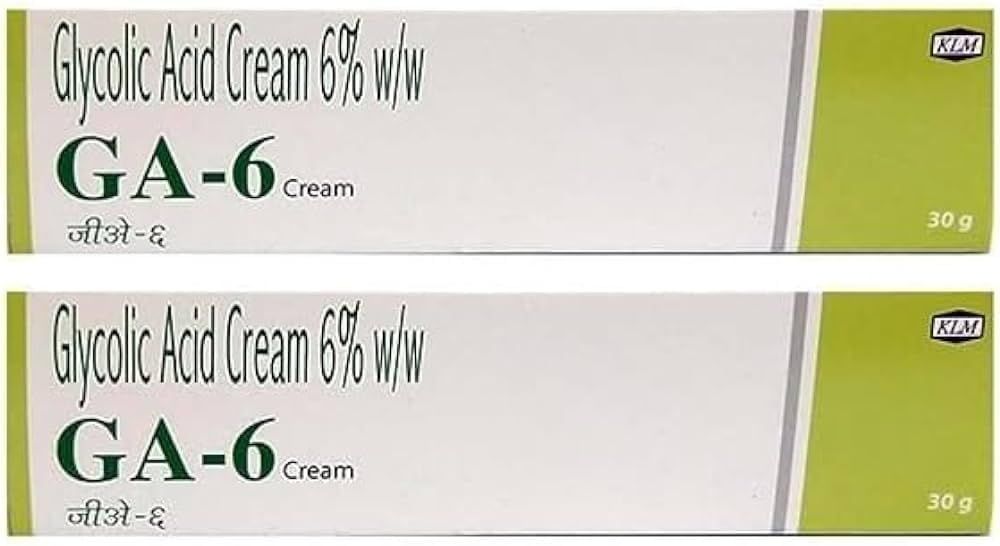 GA-6 Glycolic Acid 6 Cream for All Skin Types, 30g (Pack of 2)