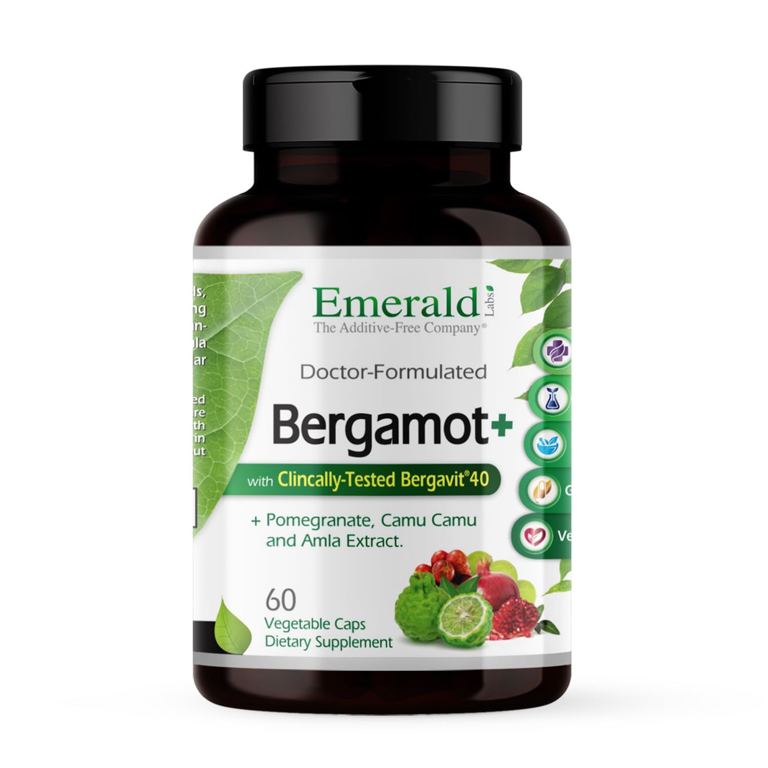 EMERALD LABS Bergamot - Supports Metabolism Heart Health with Bergamot, Pomegranate, Amla Camu Camu - Gluten-Free Vegan - 60 Vegetable Capsules (30 Servings)