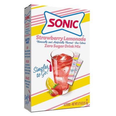 Sonic Singles to Go Powdered Drink Mix, Strawberry Lemonade, 6Ct (Pack of 4)