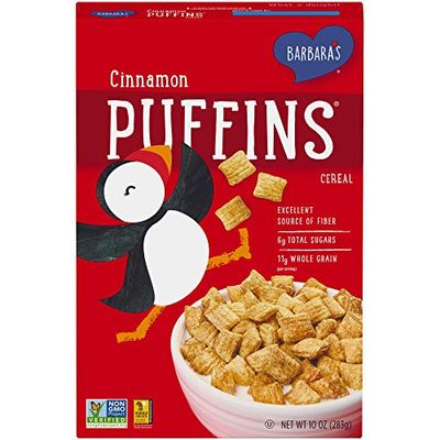 Barbara&#39;s Puffins Cinnamon Cereal, Non-GMO, Vegan, 10 Oz Box (Pack of 12)