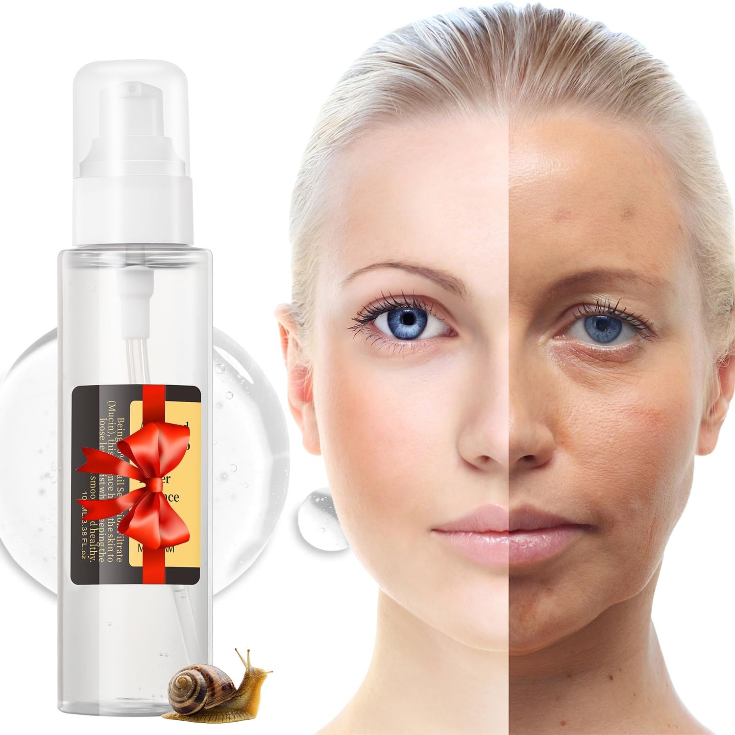 BYOTOUTY Snail Mucin Serum, Advanced Snail 96 Mucin Power Essence, Face Serum for Women Men, Facial Snail Mucin Repairing Essence for Moisturizer, Hydrating, Anti Aging, 3.38 Fl Oz100ml
