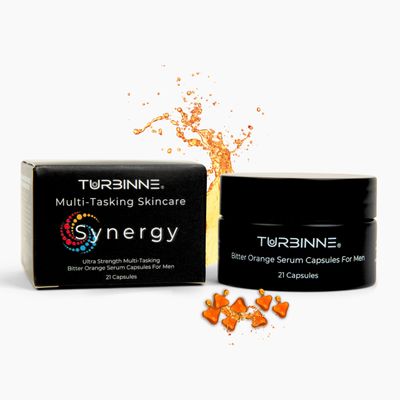 Turbinne Ultra Strength Multi-Tasking Bitter Orange Serum Capsules For Men- Protect skin from Oiliness, Wrinkle, Blemish - Brighten skin tone Anti Aging. 63 Capsules. (Pack of 3)