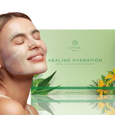 Lumagel Beauty - Ultra Hydrating Hydrogel Sheet Mask with Arnica, Aloe Hyaluronic Acid, Cools Soothes Skin, Redness Relief for Face, Paraben Free