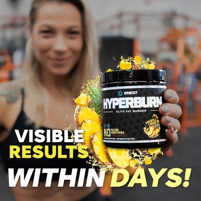 ONEST Hyperburn Fat Burner Powder - 153g (30 Servings) Enhanced Energy Boost Performance Support Supplement Metabolism Booster Sports Nutrition Powder for Men and Women