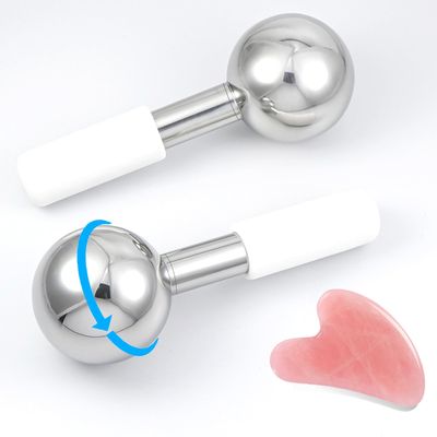 Running man Ice Globes -360 Rotating Unbreakable Stainless Steel Globes, Cryo Sticks for Face -Reduce Puffy Eyes Dark Circles, Gua Sha Facial Tools-Skin Massage and Wrinkle Removal Anti Aging