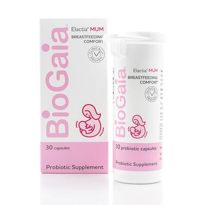 BioGaia Elactia Breastfeeding Probiotic Lactation Supplements Newborn Essentials and Probiotics for Both Mom Baby Daily Supplement for Healthy Lactation 30 Count Breastfeed Happy