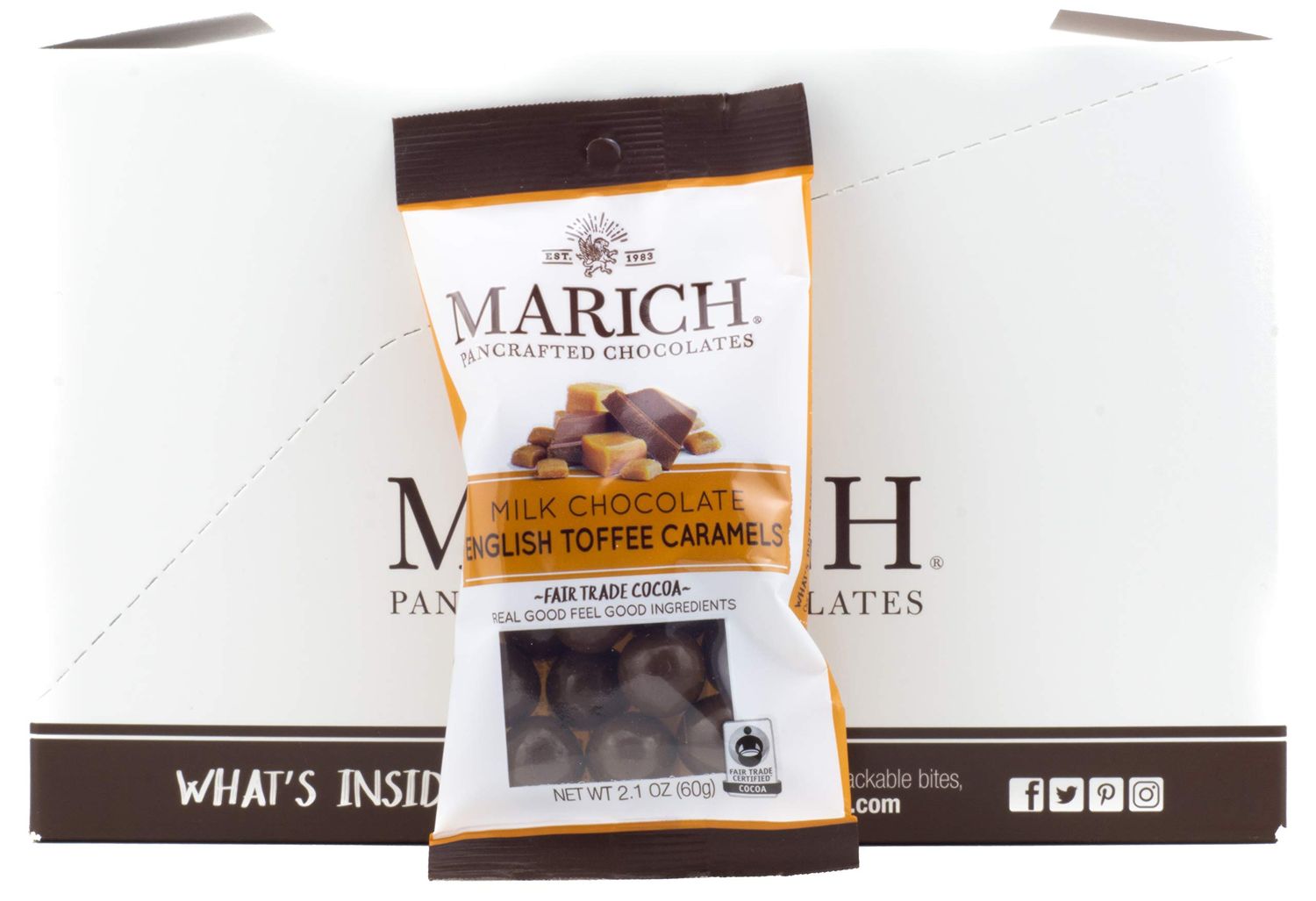 Marich English Toffee Caramels, 2.1-Ounce (Pack of 12)