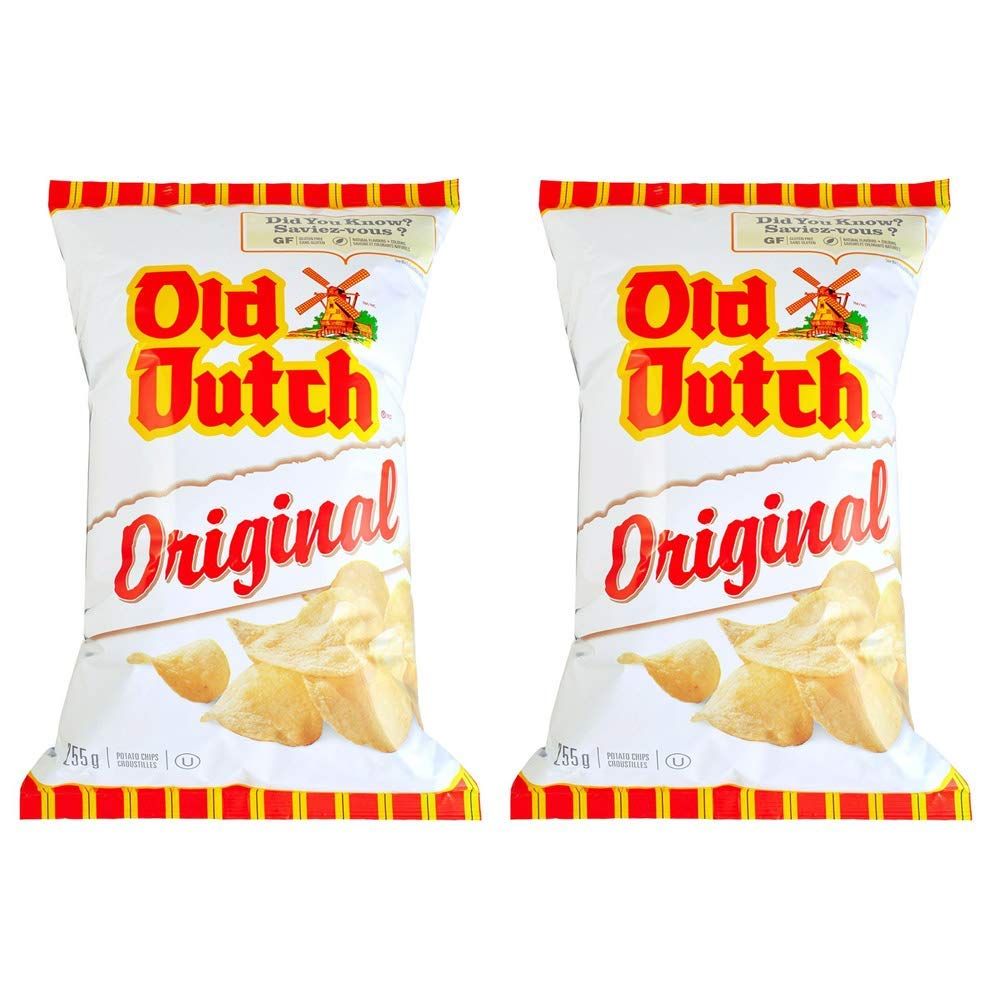 Old Dutch Original Potato Chips 255g8.9oz, 2-Pack Imported From Canada