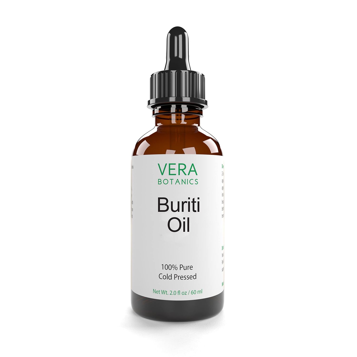 Vera Botanics BURITI OIL 100 Pure Natural, Unrefined, Cold-Pressed For Face, Dry Skin, Nails, Lips, Body Hair - Reduce Hair Breakage, Appearance of Scars from Psoriasis, Eczema Acne