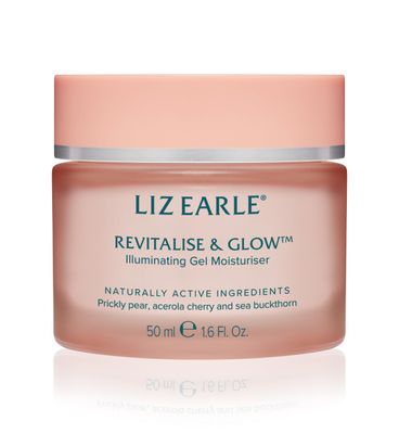 Liz Earle Revitalize Glow Illuminating Gel Moisturizer - Brightening Vitamin C Face Cream Pore Minimizer - Enriched with Acerola Cherry to Gently Exfoliate Skin and Boost Hydration (50ml)