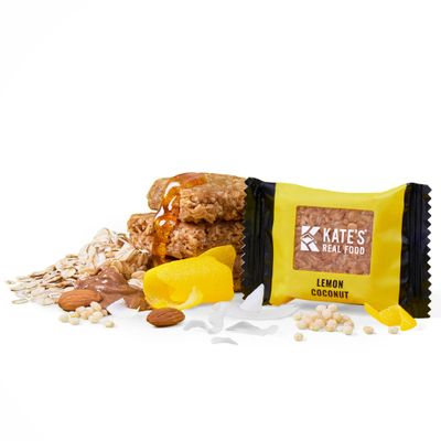 Kate s Real Food Mini Organic Granola Bars - Lemon Coconut (1.1 oz, Pack of 24) - Organic Energy Bars Made with Gluten Free Oats - Non GMO, Soy Free, Whole Grains, and All Natural - Healthy Snacks