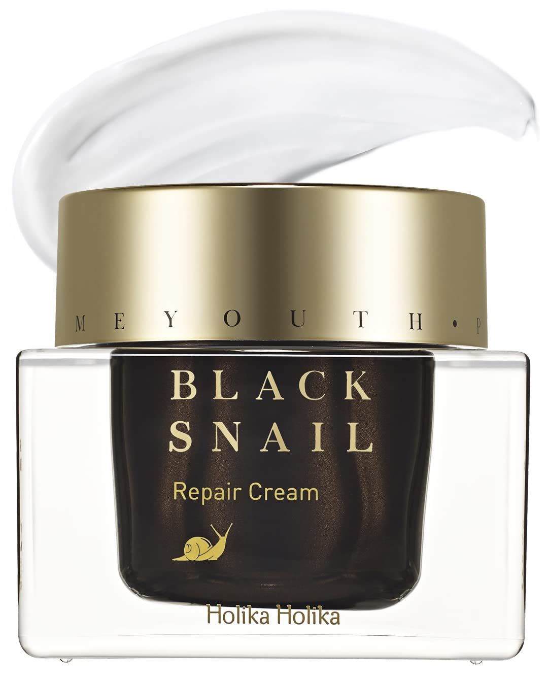 HOLIKA HOLIKA Prime Youth Black Snail Repair Cream- 70 Snail Secretion Extract for Collagen Production Rejuvenating, Intensive Moisturizing, Plumping Fine Lines, Cruelty-Free, 1.69oz