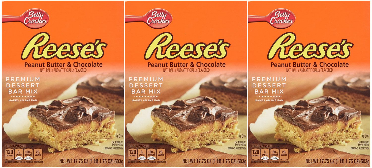 Betty Crocker, Dessert Bar Mix, Reese&#39;s Peanut Butter Chocolate, 17.75oz Box (Pack of 3)