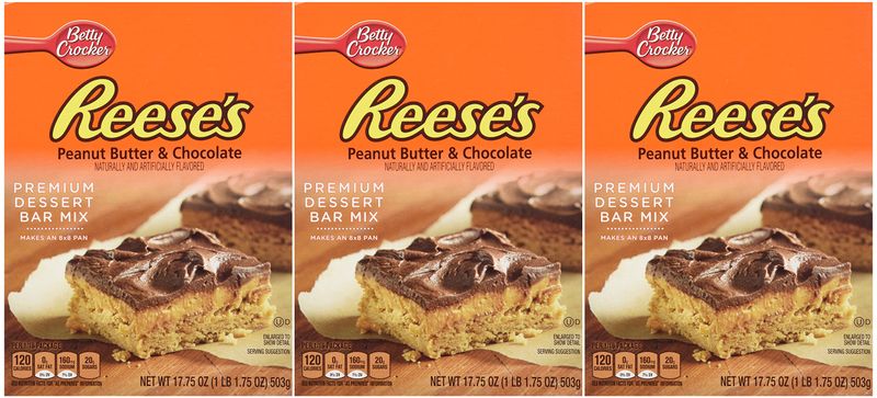 Betty Crocker, Dessert Bar Mix, Reese&#39;s Peanut Butter Chocolate, 17.75oz Box (Pack of 3)