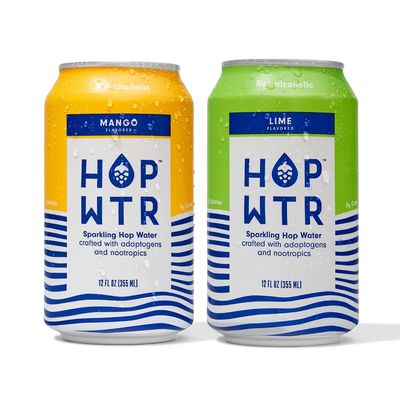 HOP WTR Sparkling Hop Water Lime 6 Pack, Mango 6 Pack, Sugar Free, Low Carb Non Alcoholic Drinks, NA Beer, Adaptogen Drink, No Calories, Adaptogens Nootropics for Added Benefits, 12 oz Cans