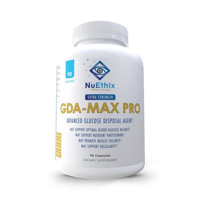 NuEthix Formulations GDA-MAX PRO, Double Berbine HCL Supplement, Supports Glucose Metabolism, Weight Management, Immune Support, Heart Health - Non GMO, Gluten Free, Dairy Free, 90 Count