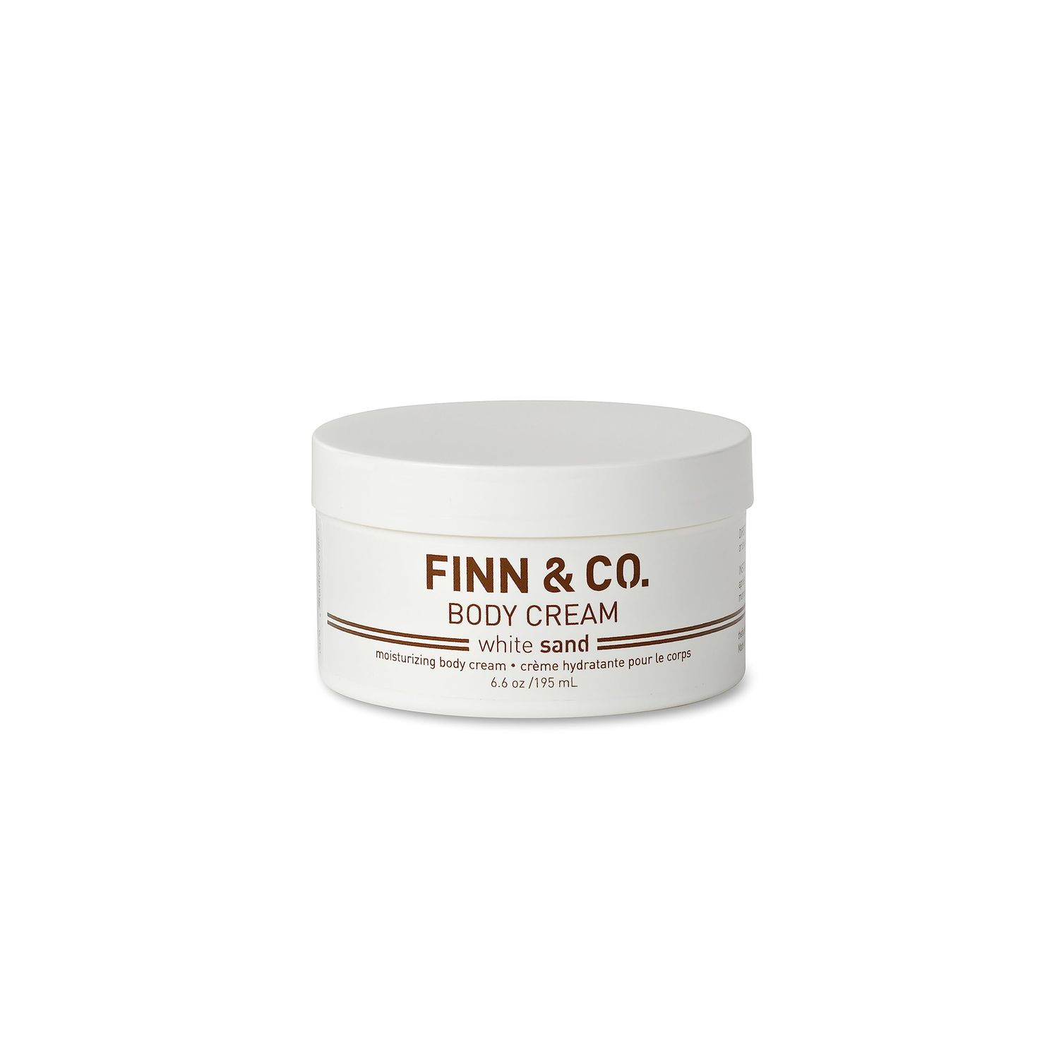 FINN CO. White Sand Body Cream, Hydrating with Shea Butter, Vitamin A, C E, Smoothes Skin, Paraben-Free, Cruelty-Free, Beach-Inspired Fragrance, 6.6 oz