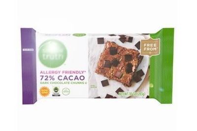 72 Cacao Dark Chocolate Chip Chunk, NonGMO, Keto, Vegan Snack Snacking Baking Treat, Dipping Fruit Berries Strawberries Cookies, 10oz S Truth Bag