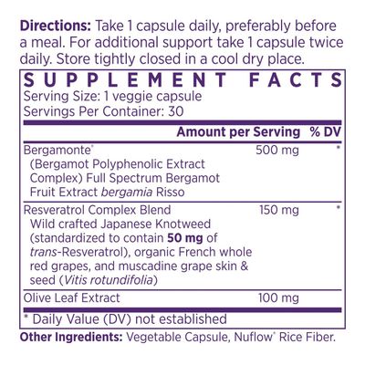NAOMI Italian Citrus Bergamot 500mg Resveratrol, Award-Winning Cardiologist Dvlpd, Supports Normal Cholesterol Healthy Cellular Function, 7 Key Polyphenols, Resveratrol Olive Leaf, 30-Day Supply