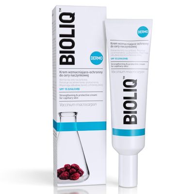 Bioliq - Dermo Strengthening Protective Cream for Capillary Skin SPF 15 - With Vaccinium Macrocarpon Fruit Extract Shea Butter - 30ml