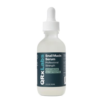 QRxLabs Snail Mucin Serum - Hydrates, Plumps Brightens - With Collagen for Firm, Radiant Skin - Gently Exfoliates for a Smooth Glow - 2 oz