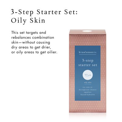 Bioelements 3-Step Starter Set: Oily Skin - Includes Decongestant Cleanser, Equalizer Toner Beyond Hydration Moisturizer - Vegan, Gluten Free - Never Tested on Animals