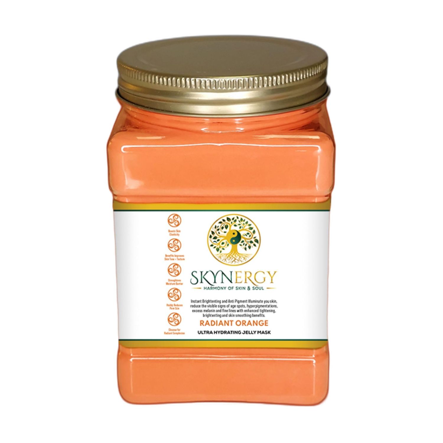 SKYNERGY Radiant Orange Jelly Face Mask HydroGlo Jelly Mask for Skin Hydration Radiance and Reduced Pigmentation Vajafacial Jelly Mask 12 Applications (30 Fl Oz)