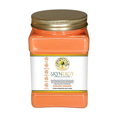 SKYNERGY Radiant Orange Jelly Face Mask HydroGlo Jelly Mask for Skin Hydration Radiance and Reduced Pigmentation Vajafacial Jelly Mask 12 Applications (30 Fl Oz)