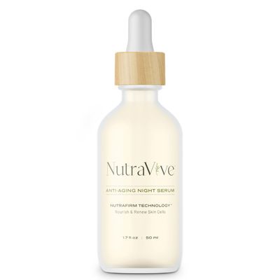 NutraVive Anti-Aging Night Serum - Tightening, Nourishing Hydrating Face Neck Serum, 1.7 Fl Oz - Overnight Skin Care Treatment for Fine Lines Wrinkles - Collagen Boosting Facial Serum