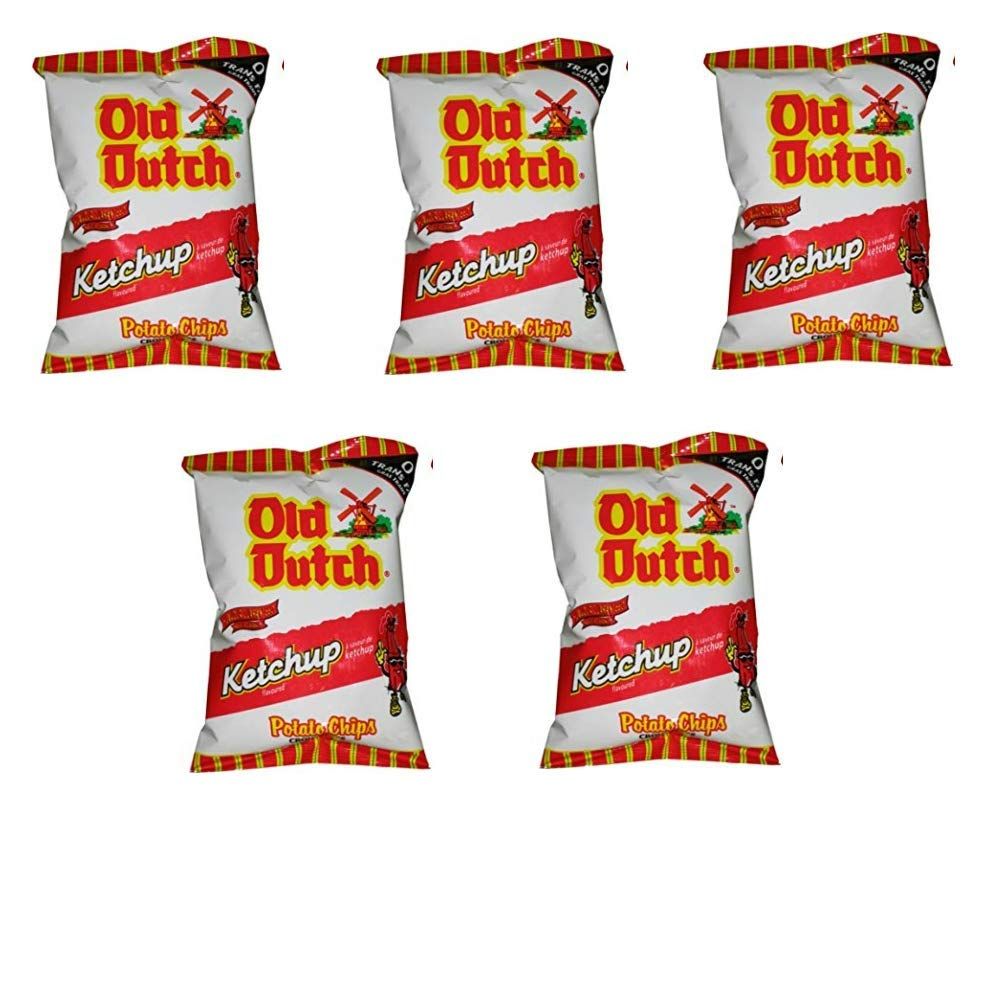5 Bags of Old Dutch Ketchup Chips (5 x 40G) Bundle Imported from Canada