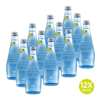 Clearly Canadian Zero Sugar Citrus Medley Sparkling Water Beverage, Zero Sugar Zero Calories, 1 Case (12 Bottles x 325mL)