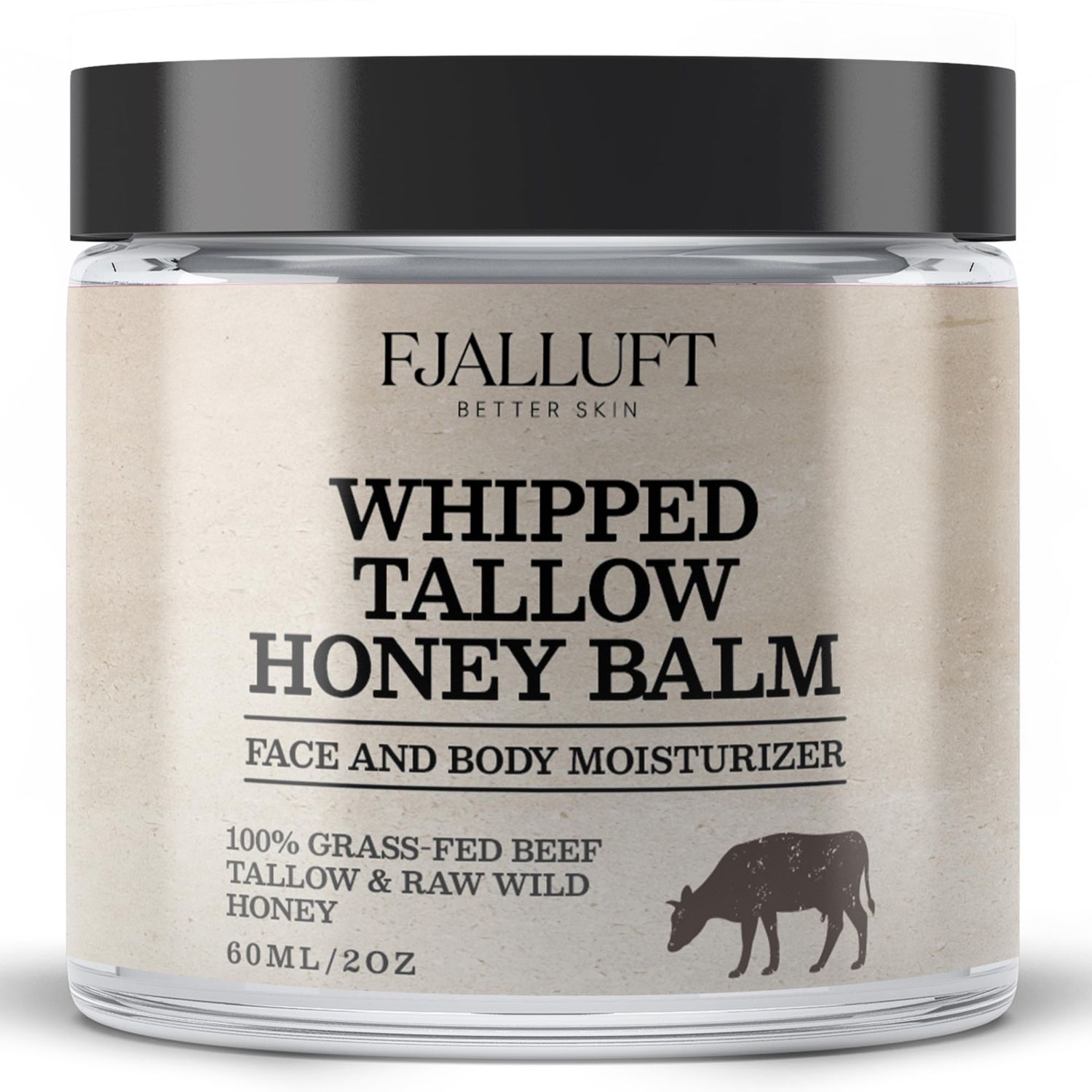 Tallow Face Moisturizer for Women: Beef Tallow Balm with Raw Honey and Olive Oil for Mature Skin - 100 Whipped and Grass Fed Cow Fat Facial Cream