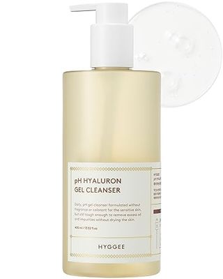 HYGGEE pH Hyaluron Gel Cleanser - Hyaluronic Acid Hydrating Face Wash - pH Balancing Formula for All Skin Types - Hypoallergenic Mild Makeup Cleansing Gel, 13.5 fl.oz.
