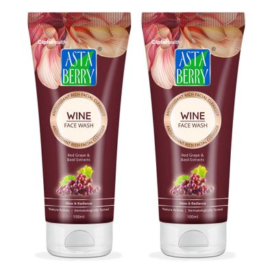Astaberry Wine Face Wash ( 100 Ml)-Age Defying Hydrating Cleanser- Pack Of 2