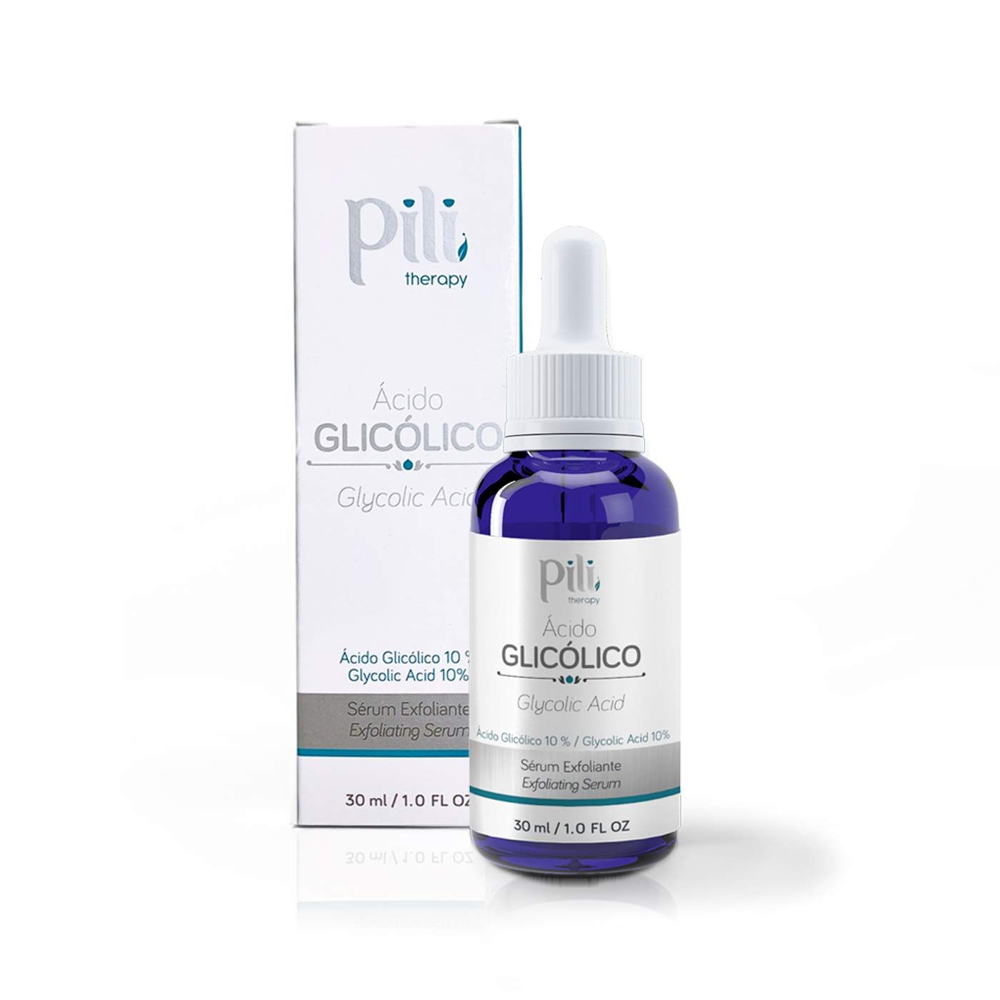 Pili Glycolic Acid 10 Concentration - Skin Brightening, Smoothing, Exfoliating Serum with AHA for Collagen and cell renewal Boost 1 fl. oz bottle