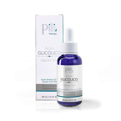Pili Glycolic Acid 10 Concentration - Skin Brightening, Smoothing, Exfoliating Serum with AHA for Collagen and cell renewal Boost 1 fl. oz bottle