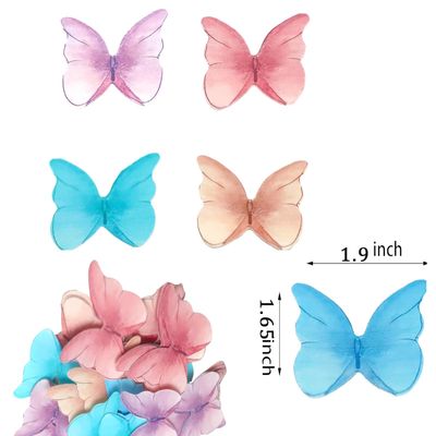 48Pcs Edible Butterflies for Cake Decorating Wafer Paper Butterfly Cupcake Toppers Edible Cake Toppers for Wedding Birthday Party Cupcakes Decorations(Mix Color)